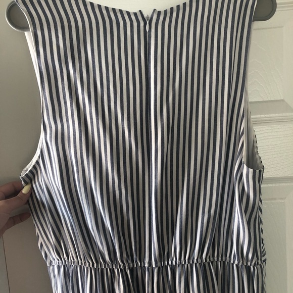 Blue & white stripped romper, back zip closure, XL - Picture 2 of 3